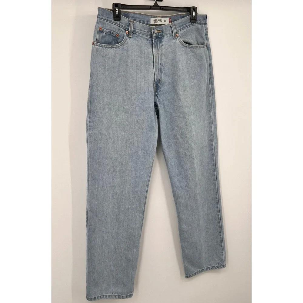 Levis 550 Relaxed Fit Light Wash Denim Jeans Mens W38 L34 100% Cotton
